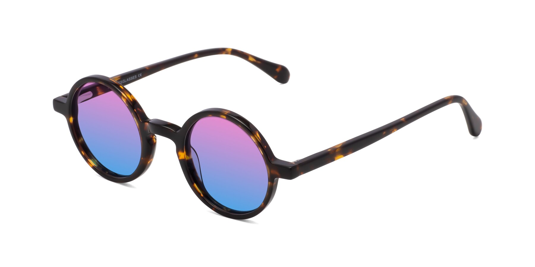 Angle of Juno in Tortoise with Pink / Blue Gradient Lenses