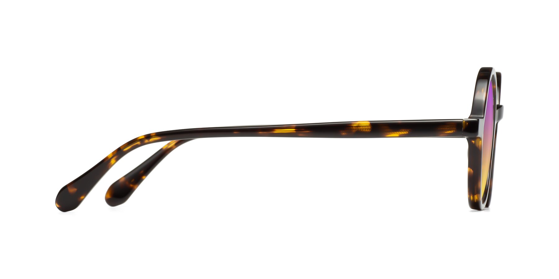 Side of Juno in Tortoise with Purple / Yellow Gradient Lenses