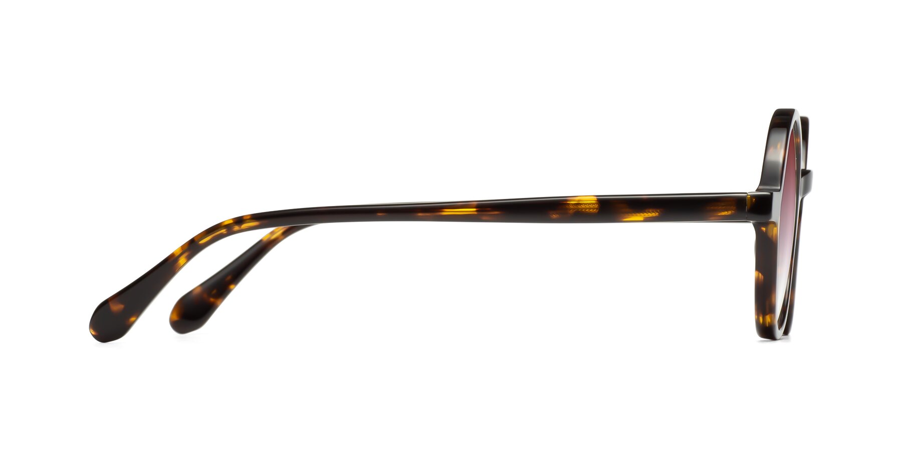 Side of Juno in Tortoise with Garnet Gradient Lenses