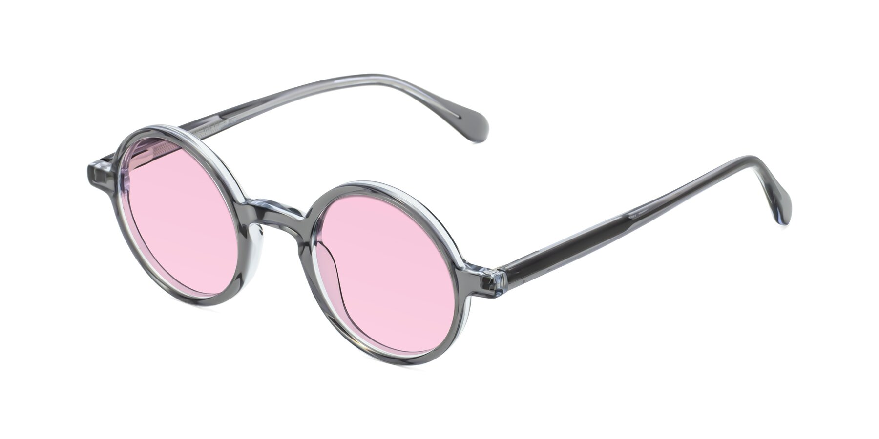 Angle of Juno in Transparent Gray with Light Pink Tinted Lenses