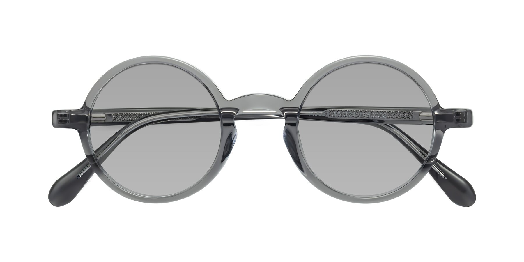 Folded Front of Juno in Transparent Gray with Light Gray Tinted Lenses