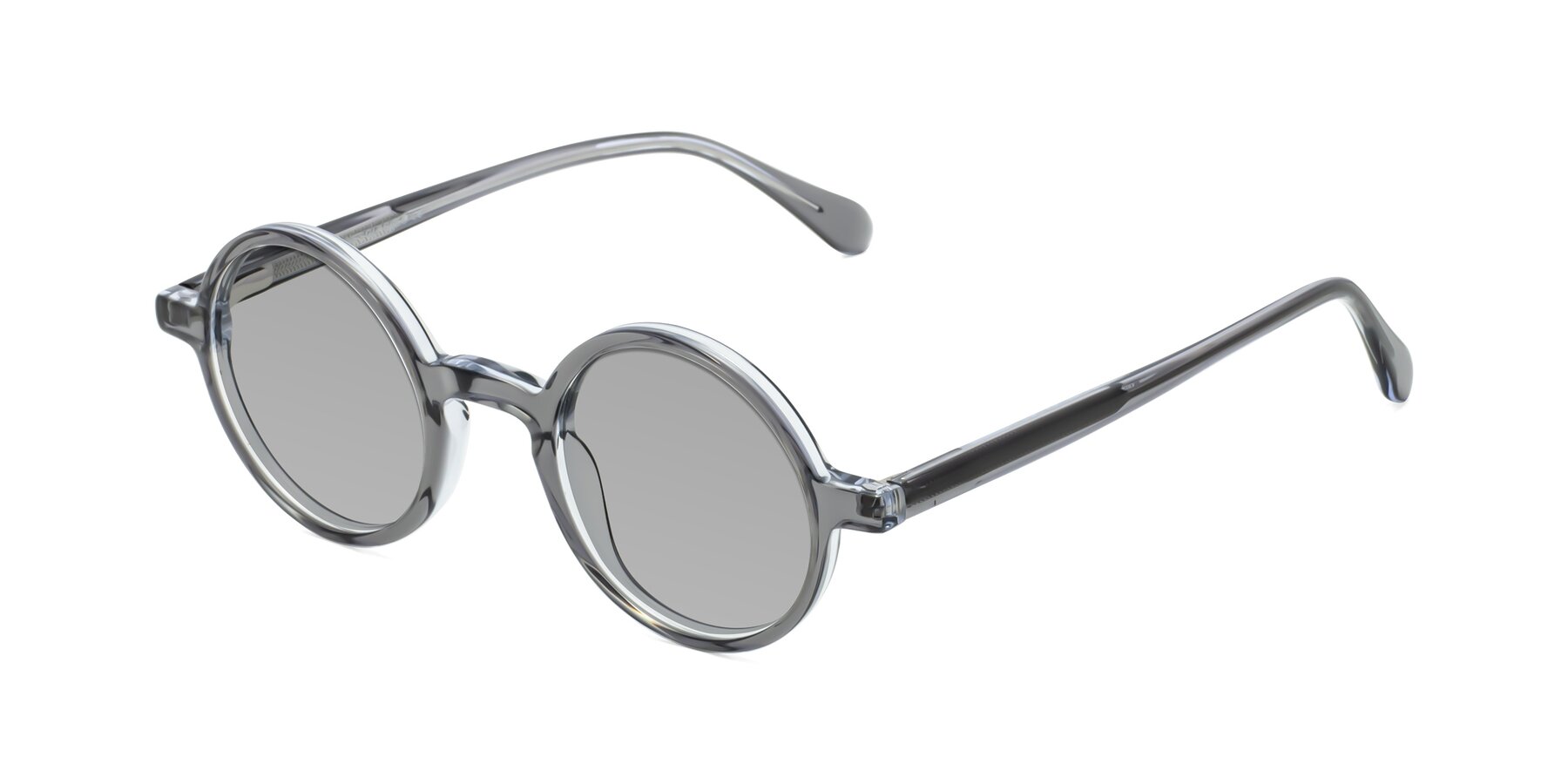 Angle of Juno in Transparent Gray with Light Gray Tinted Lenses