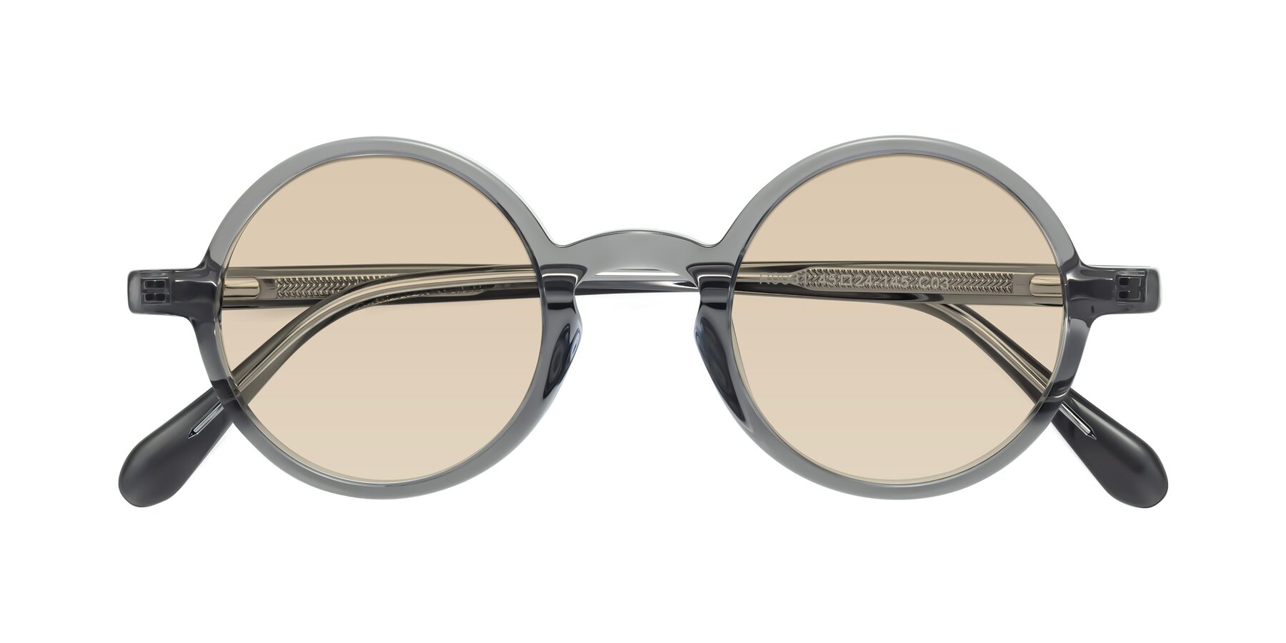 Folded Front of Juno in Transparent Gray with Light Brown Tinted Lenses