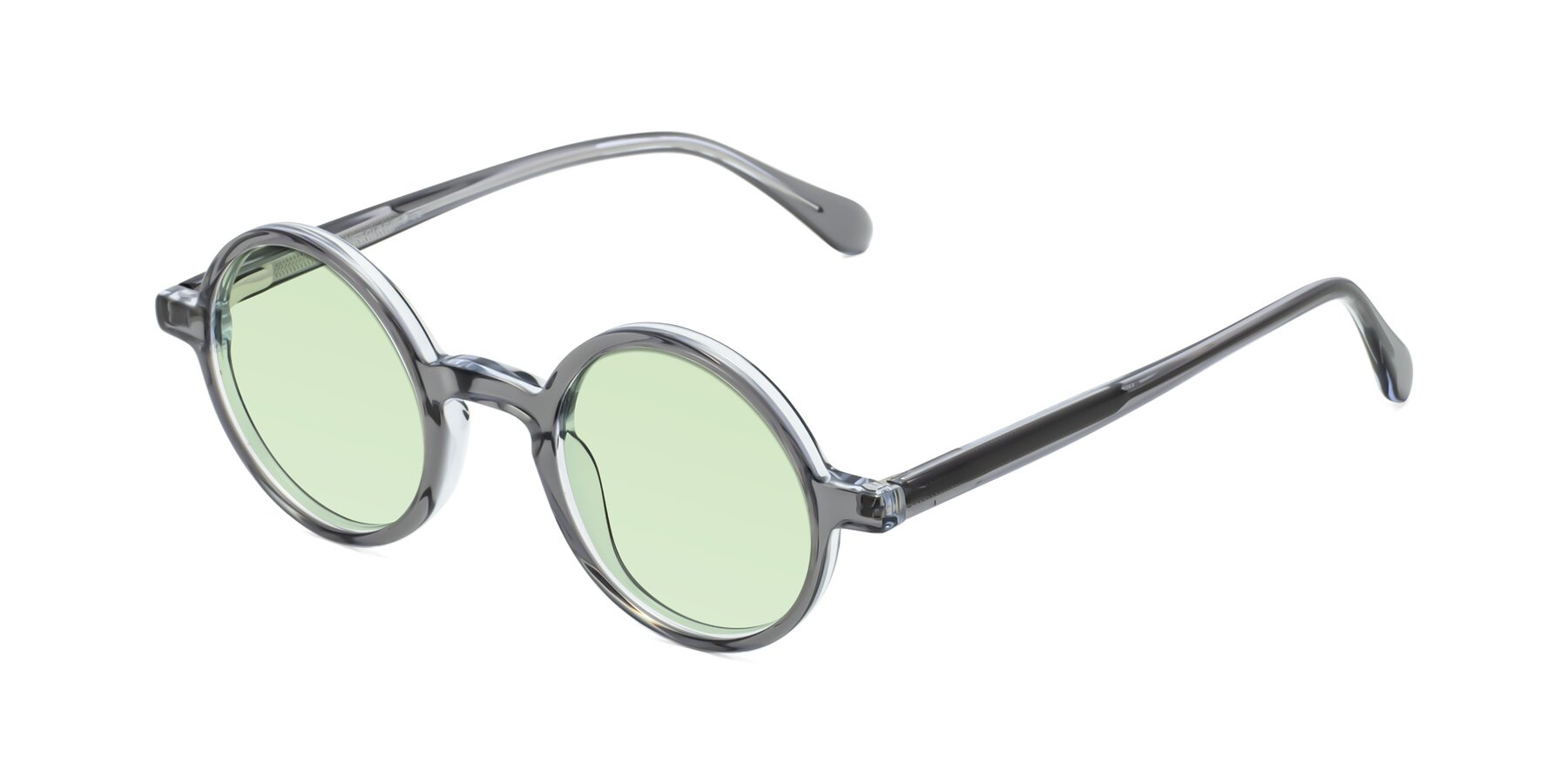 Angle of Juno in Transparent Gray with Light Green Tinted Lenses