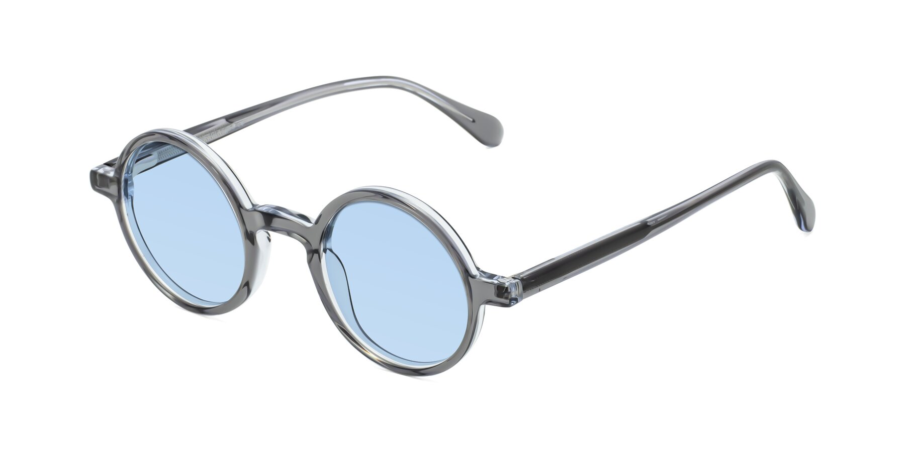 Angle of Juno in Transparent Gray with Light Blue Tinted Lenses