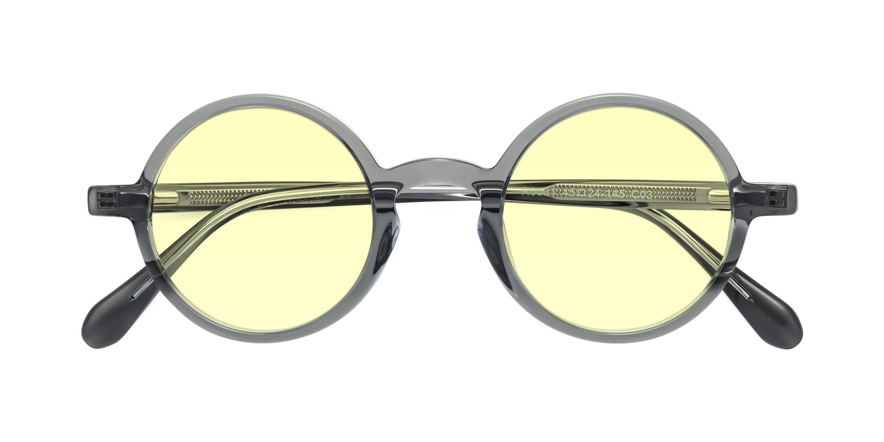 Folded Front of Juno in Transparent Gray with Light Yellow Tinted Lenses