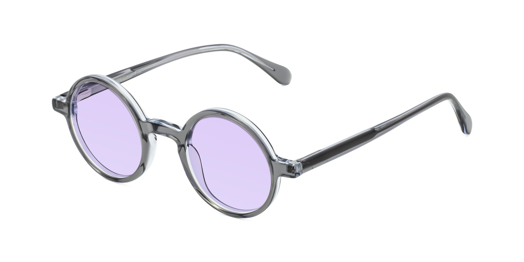 Angle of Juno in Transparent Gray with Light Purple Tinted Lenses