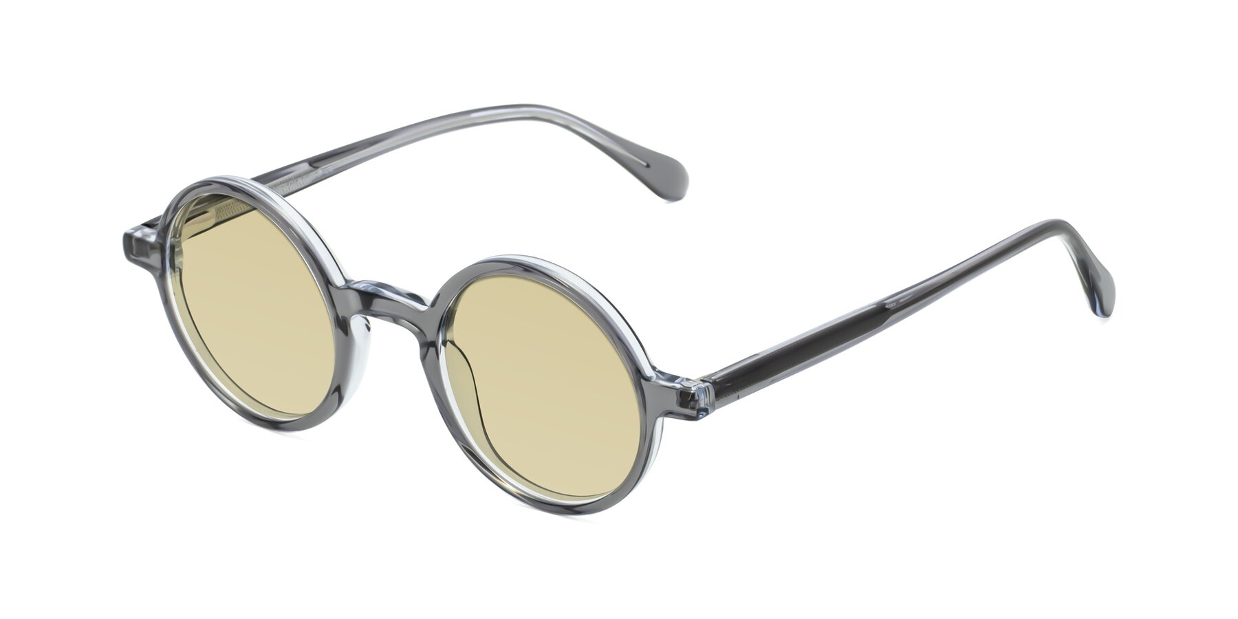 Angle of Juno in Transparent Gray with Light Champagne Tinted Lenses