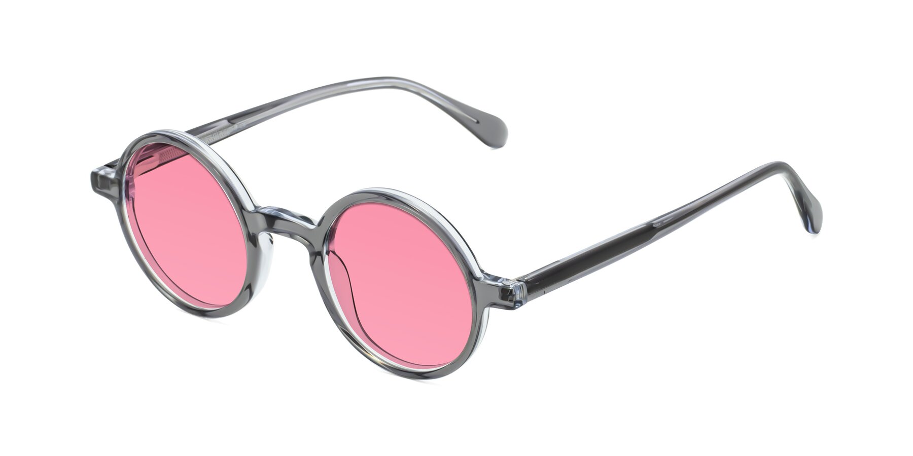 Angle of Juno in Transparent Gray with Pink Tinted Lenses