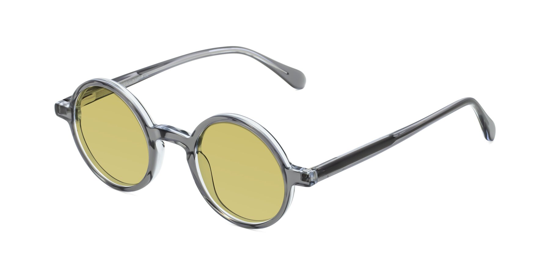 Angle of Juno in Transparent Gray with Medium Champagne Tinted Lenses