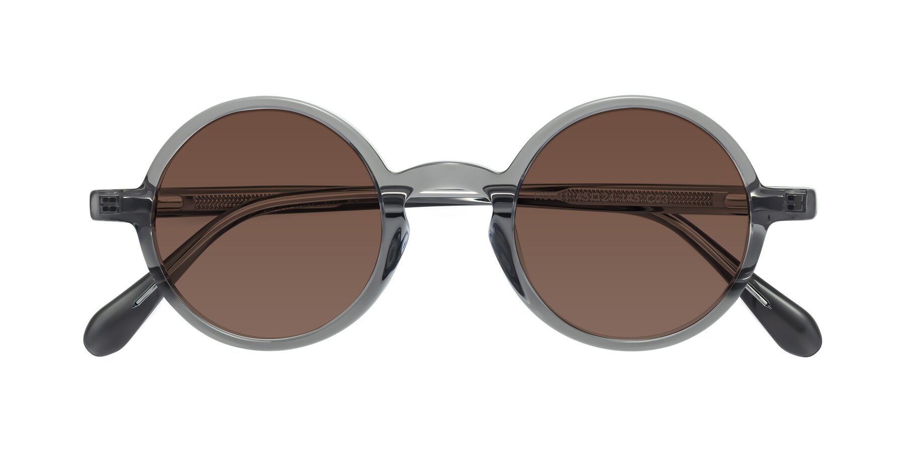 Folded Front of Juno in Transparent Gray with Brown Tinted Lenses