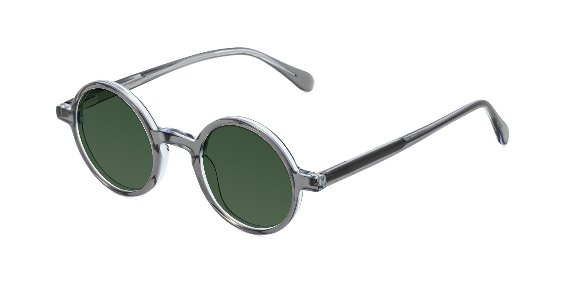 Angle of Juno in Transparent Gray with Green Tinted Lenses