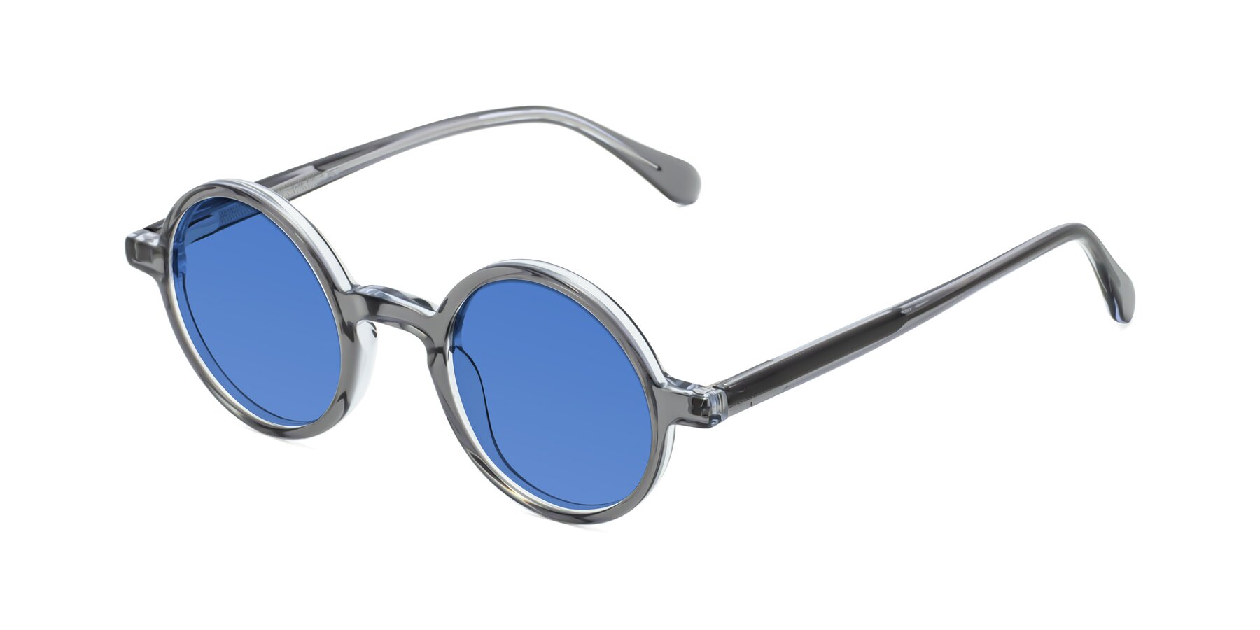 Angle of Juno in Transparent Gray with Blue Tinted Lenses