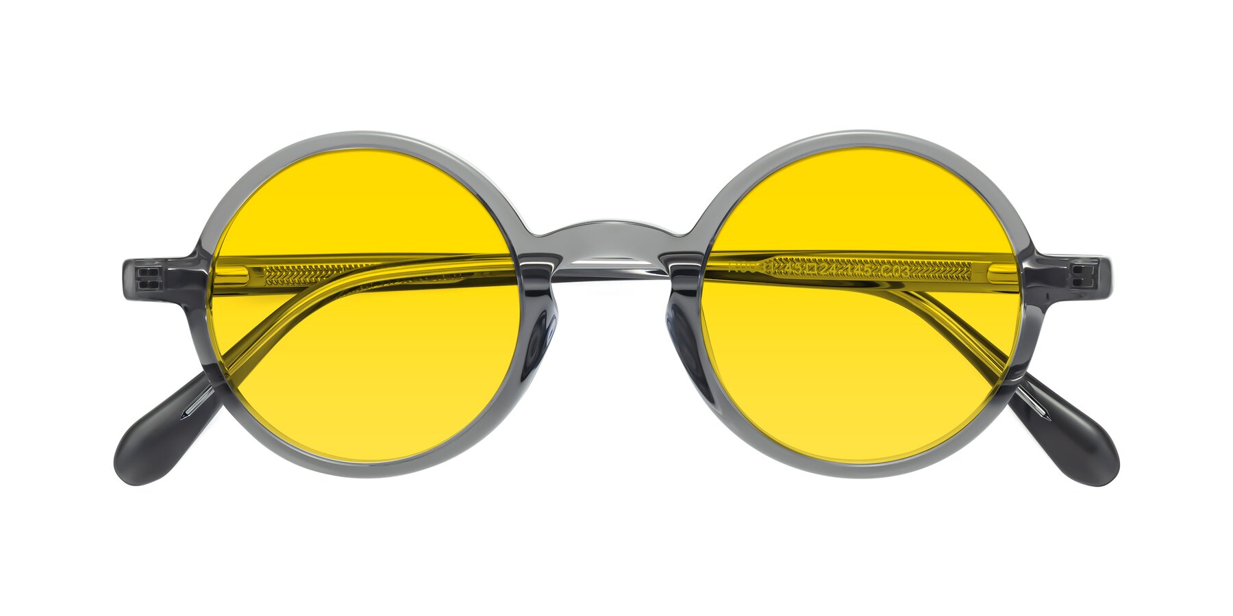 Folded Front of Juno in Transparent Gray with Yellow Tinted Lenses