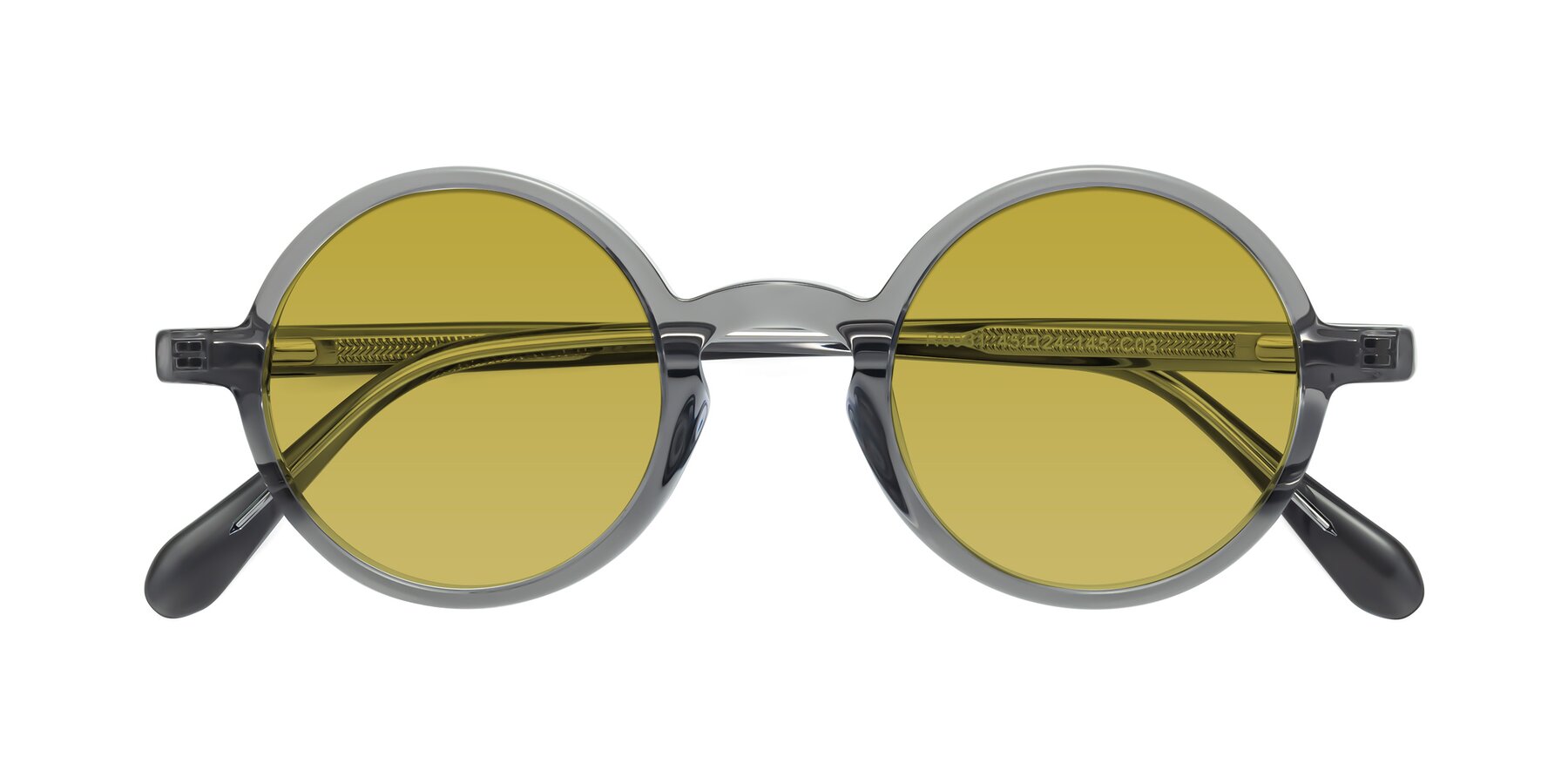 Folded Front of Juno in Transparent Gray with Champagne Tinted Lenses