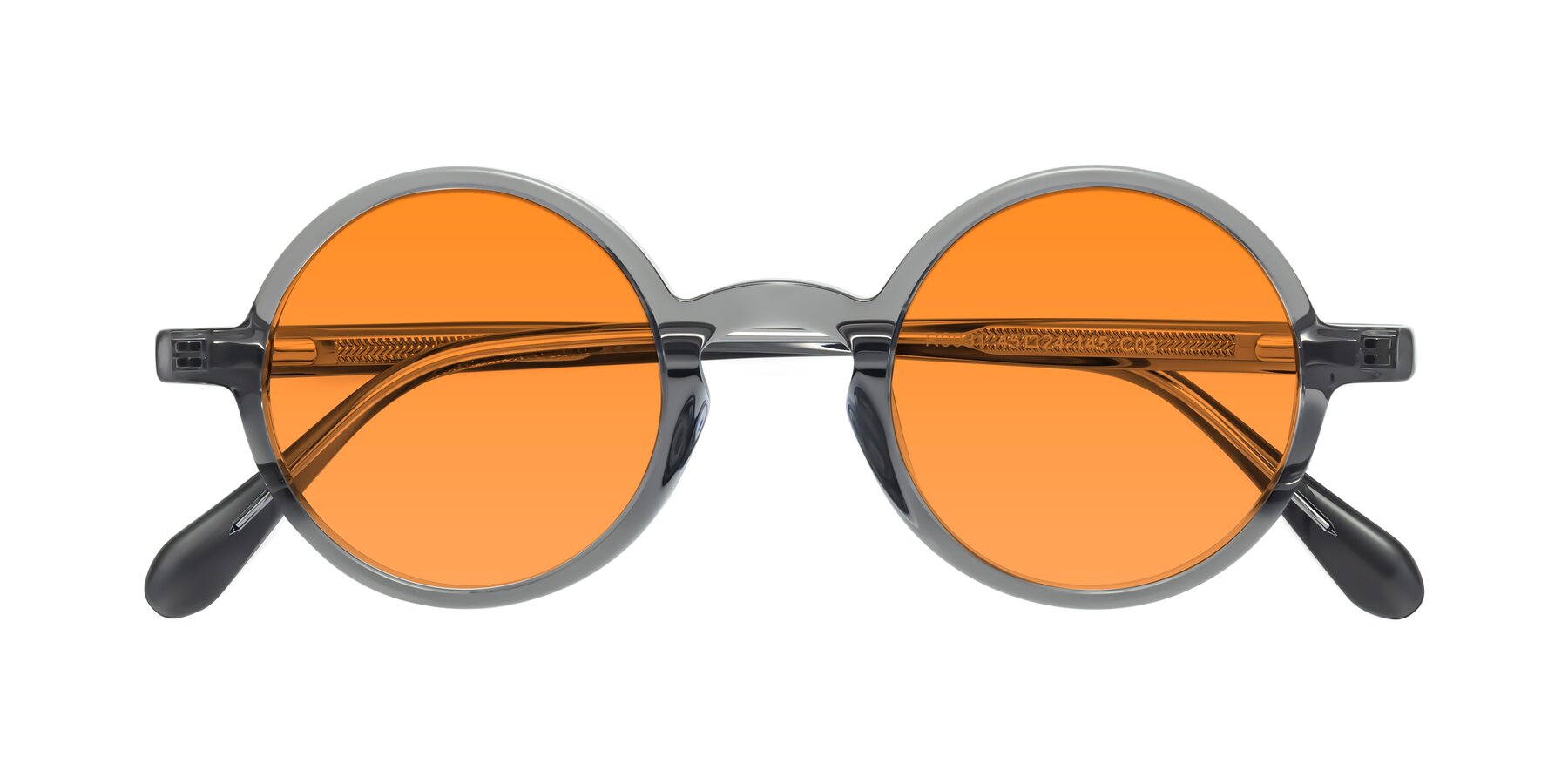 Folded Front of Juno in Transparent Gray with Orange Tinted Lenses