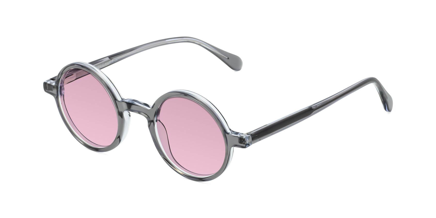 Angle of Juno in Transparent Gray with Light Wine Tinted Lenses