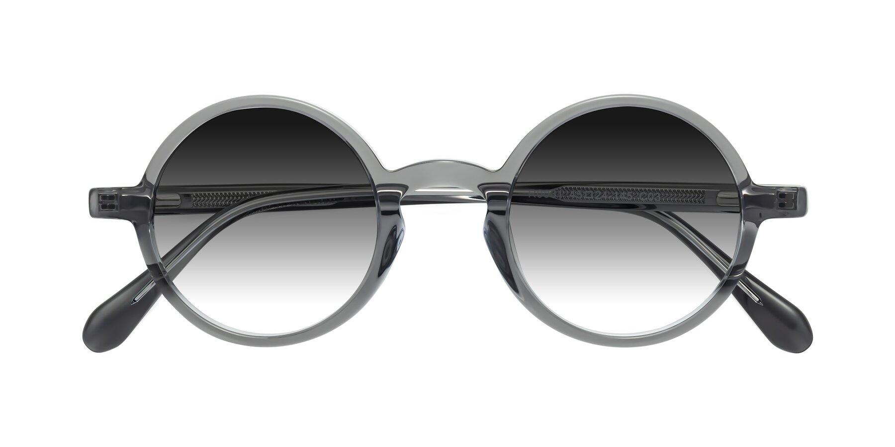 Folded Front of Juno in Transparent Gray with Gray Gradient Lenses