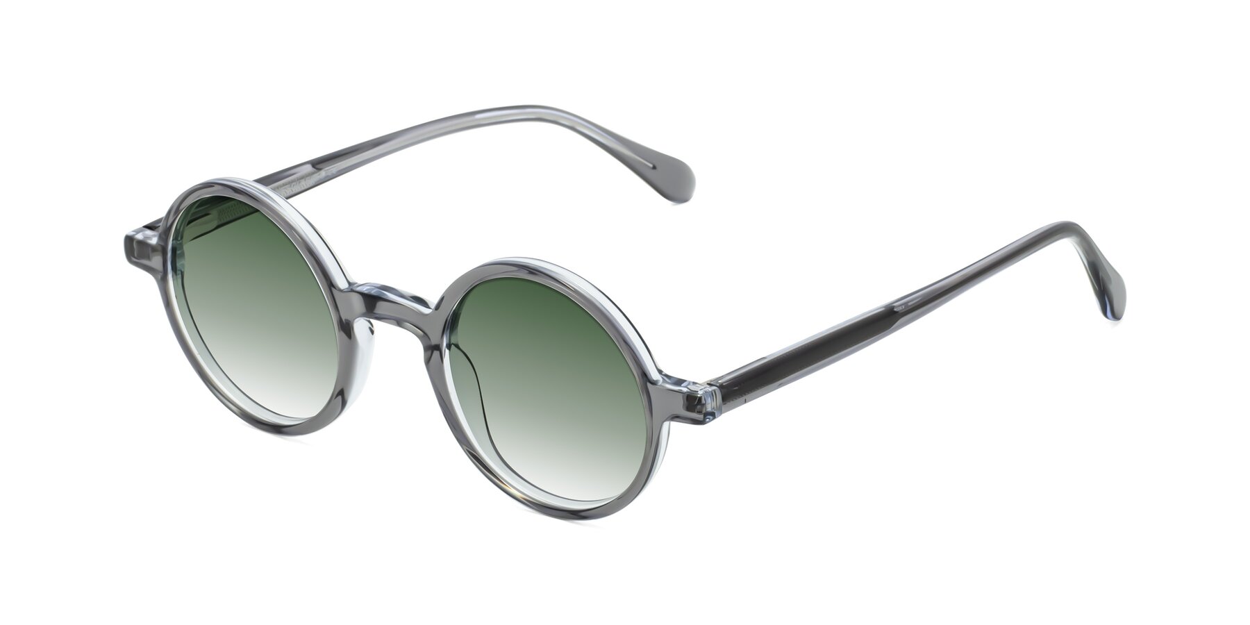 Angle of Juno in Transparent Gray with Green Gradient Lenses