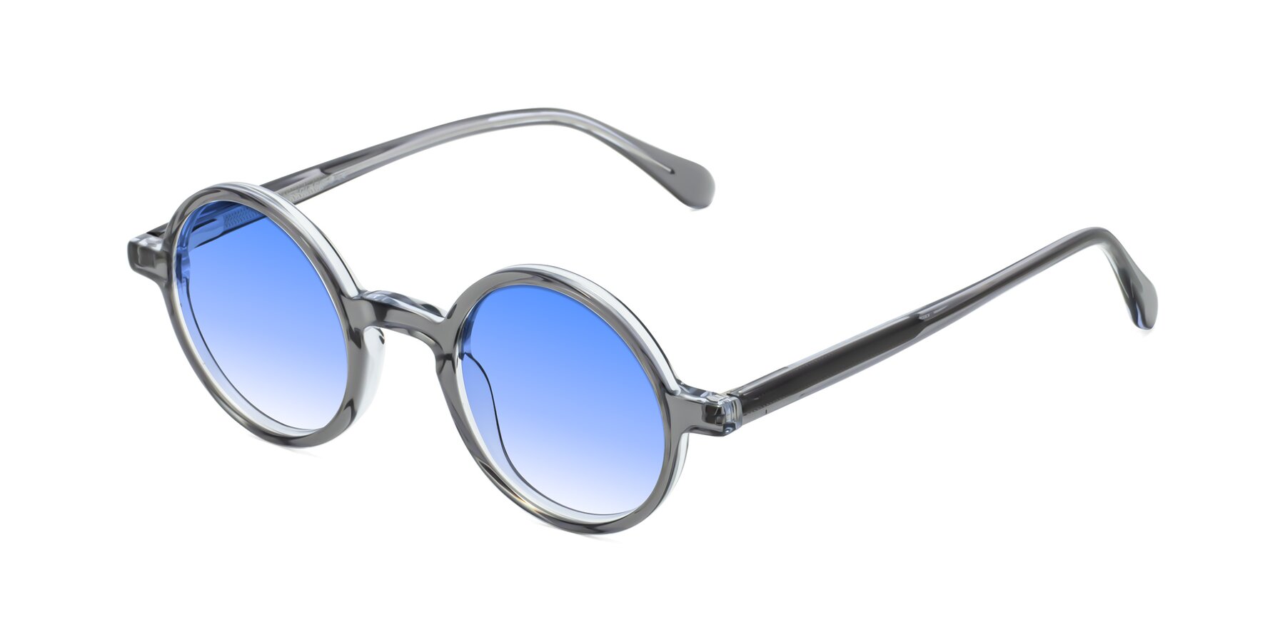 Angle of Juno in Transparent Gray with Blue Gradient Lenses