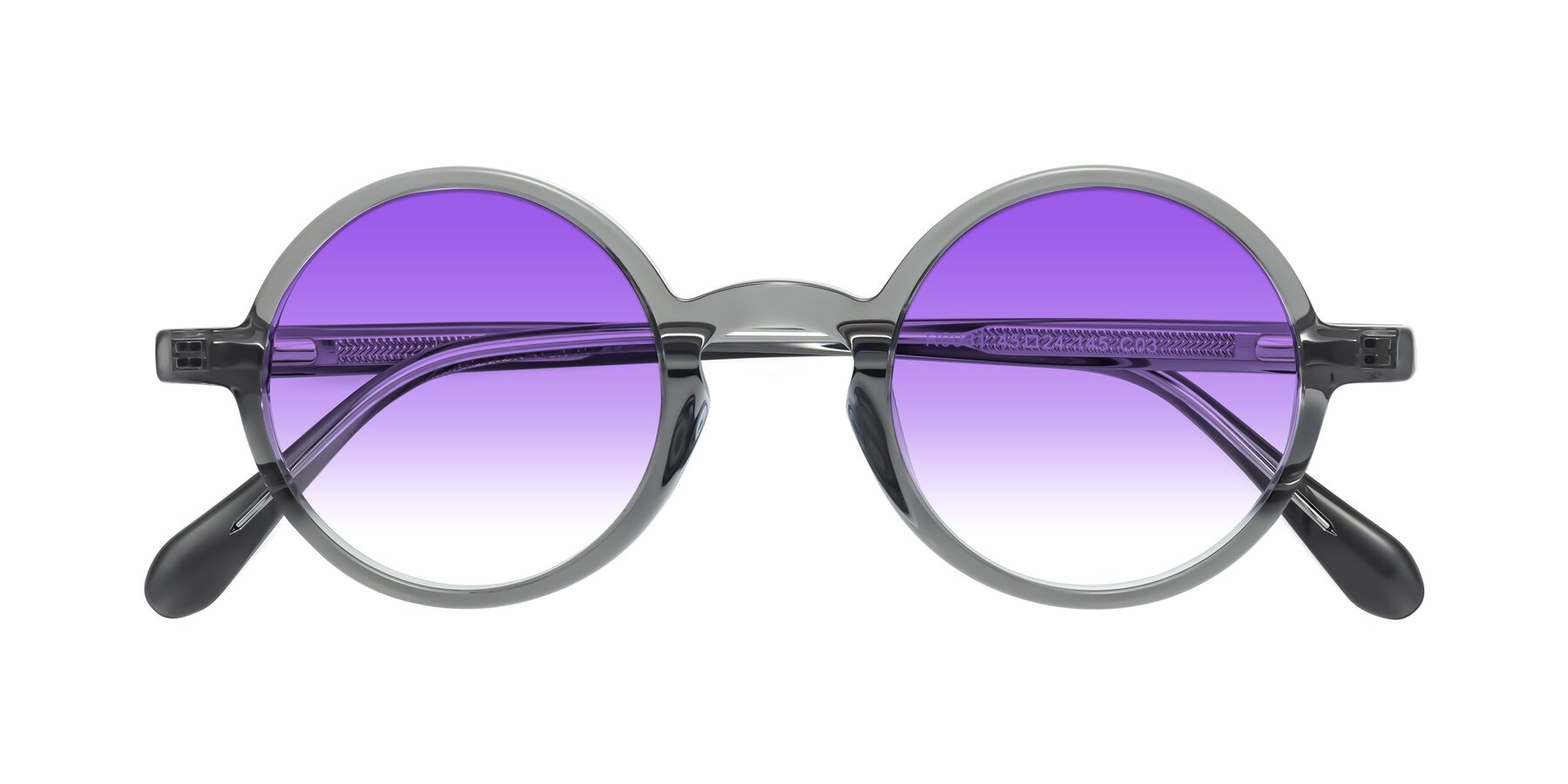 Folded Front of Juno in Transparent Gray with Purple Gradient Lenses