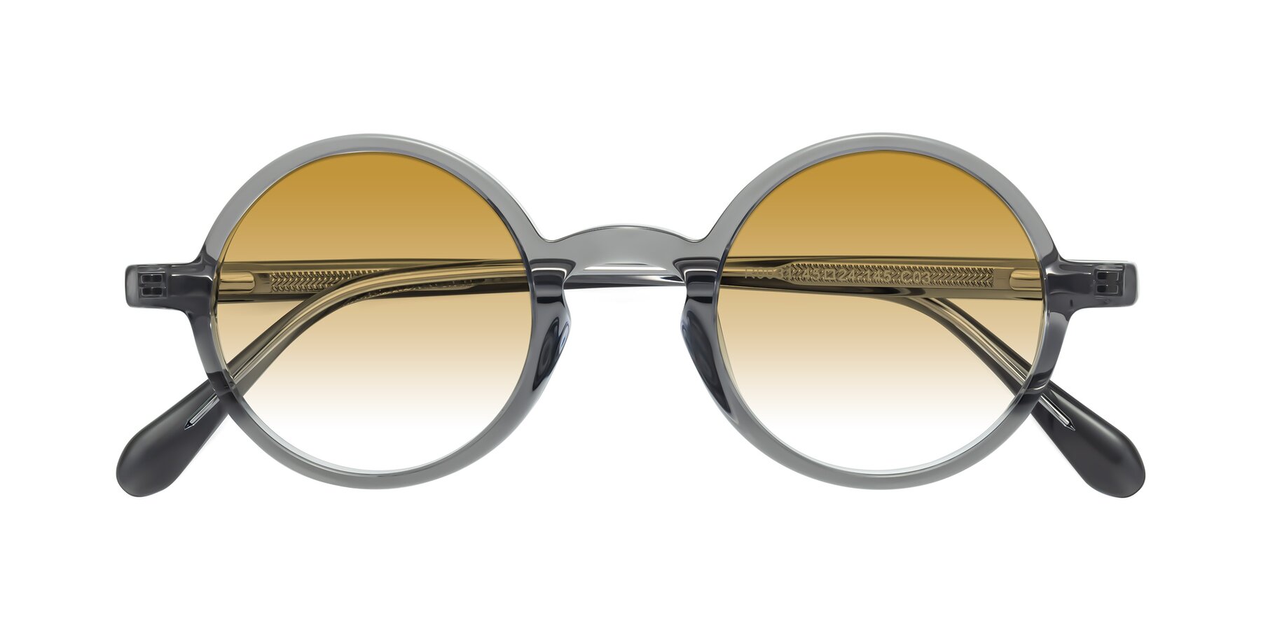 Folded Front of Juno in Transparent Gray with Champagne Gradient Lenses