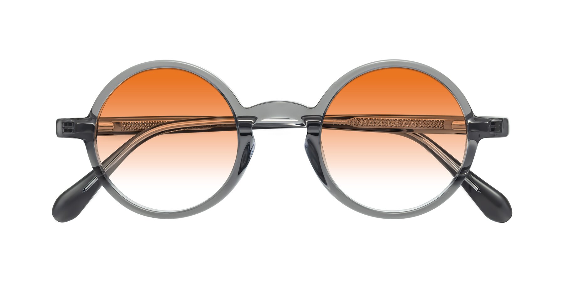 Folded Front of Juno in Transparent Gray with Orange Gradient Lenses