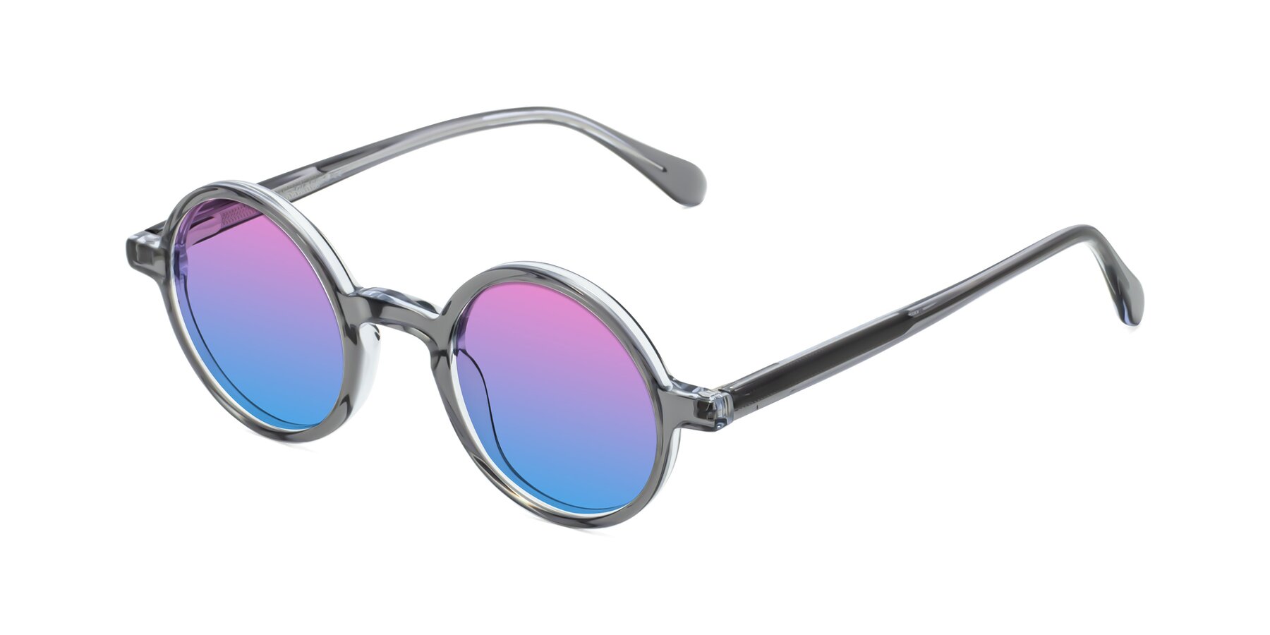 Angle of Juno in Transparent Gray with Pink / Blue Gradient Lenses