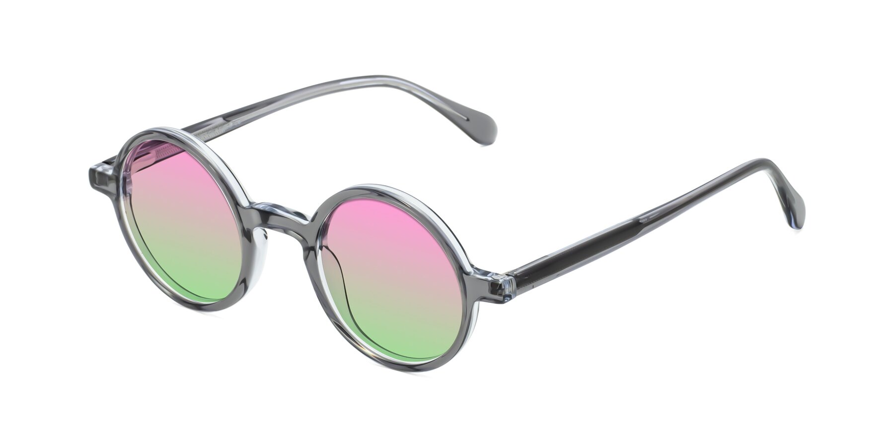 Angle of Juno in Transparent Gray with Pink / Green Gradient Lenses
