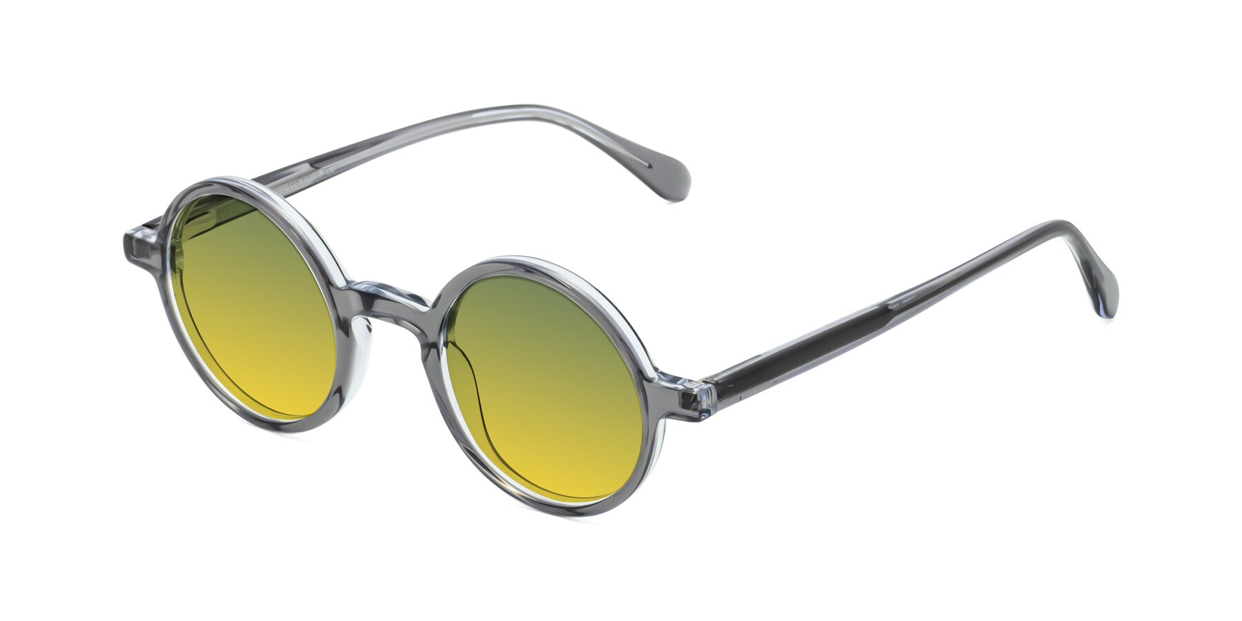 Angle of Juno in Transparent Gray with Green / Yellow Gradient Lenses