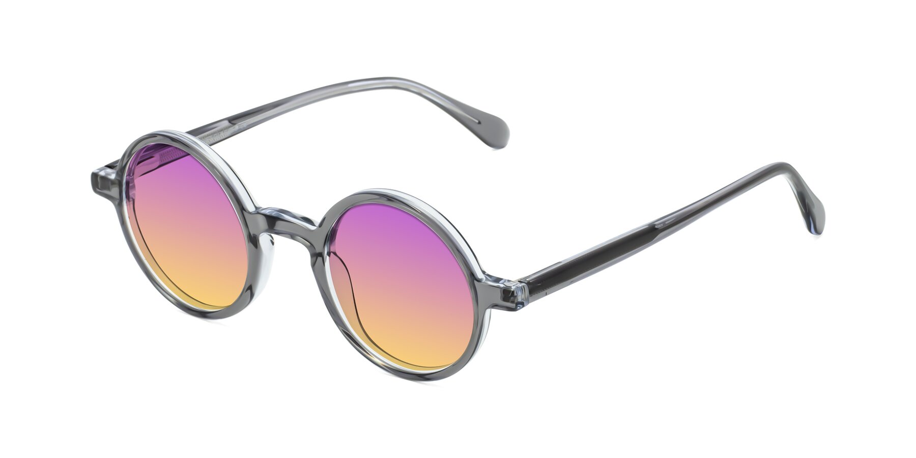 Angle of Juno in Transparent Gray with Purple / Yellow Gradient Lenses