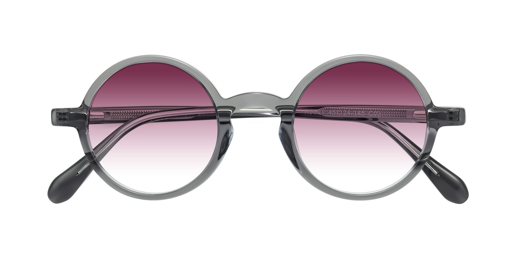 Folded Front of Juno in Transparent Gray with Wine Gradient Lenses