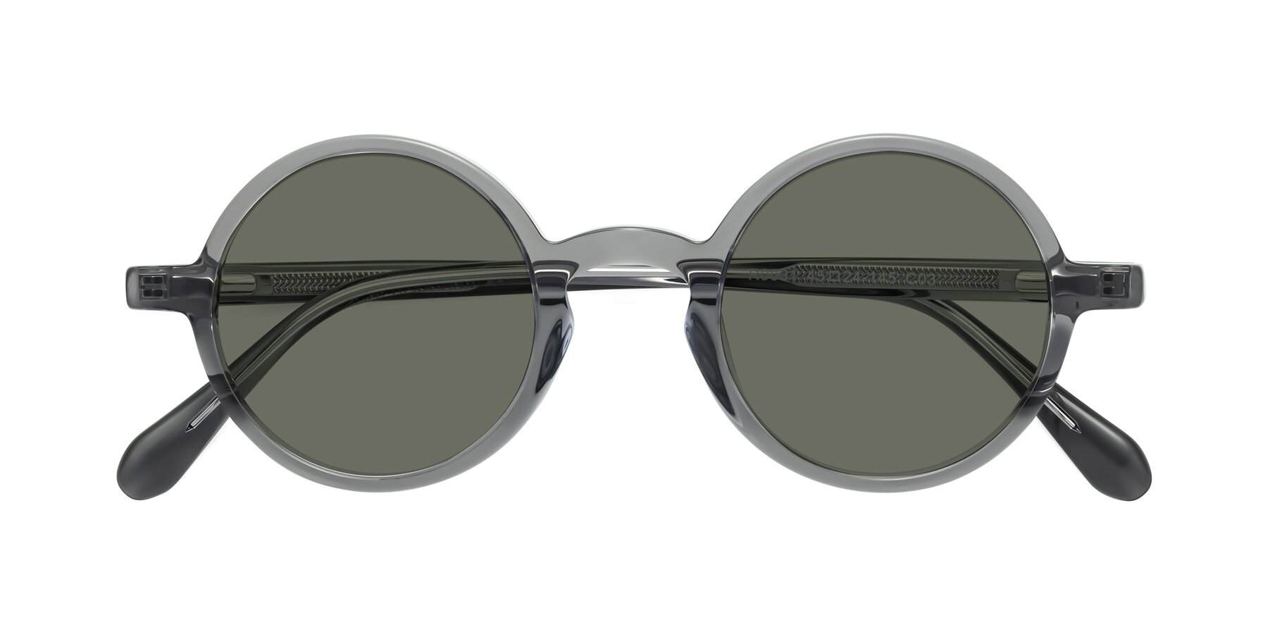 Folded Front of Juno in Transparent Gray with Gray Polarized Lenses