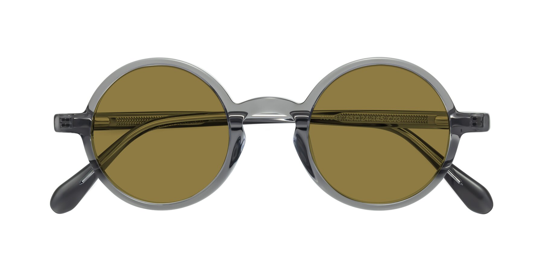 Folded Front of Juno in Transparent Gray with Brown Polarized Lenses
