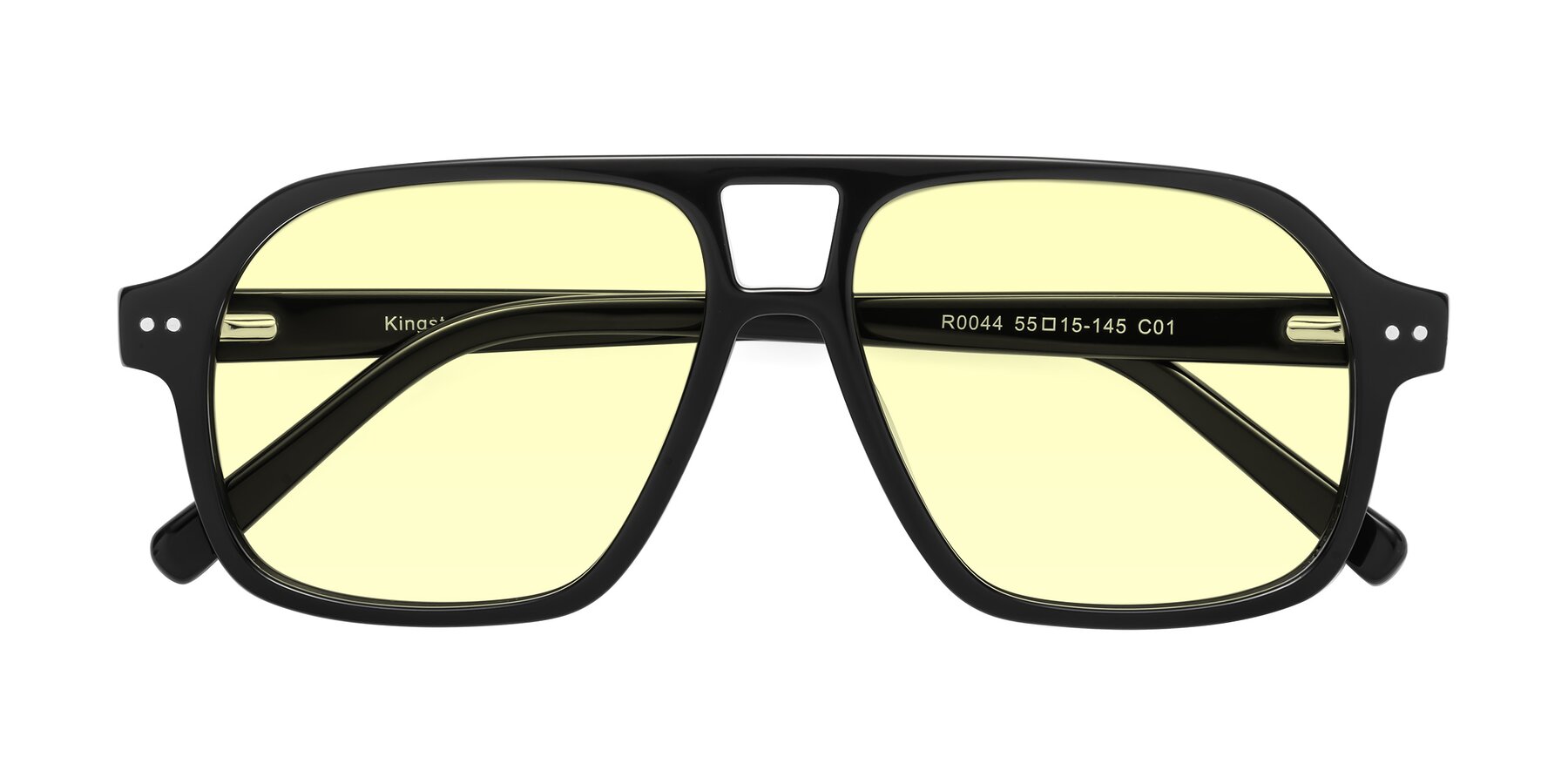 Folded Front of Kingston in Black with Light Yellow Tinted Lenses