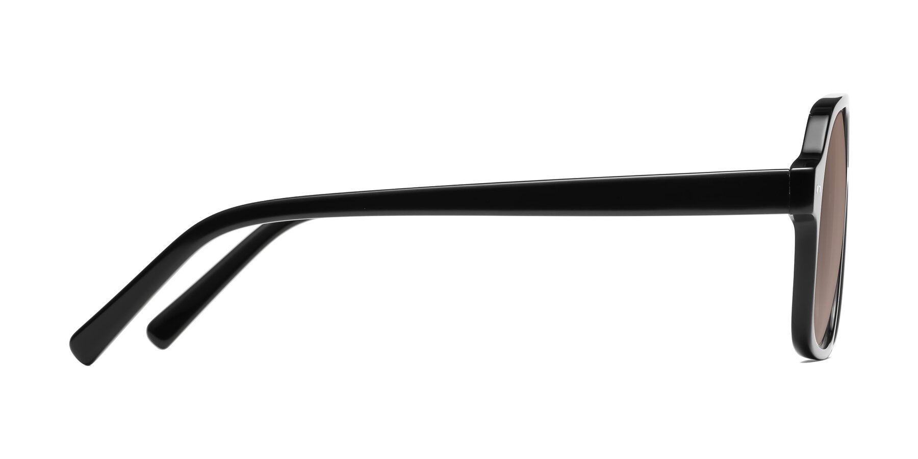 Side of Kingston in Black with Medium Brown Tinted Lenses