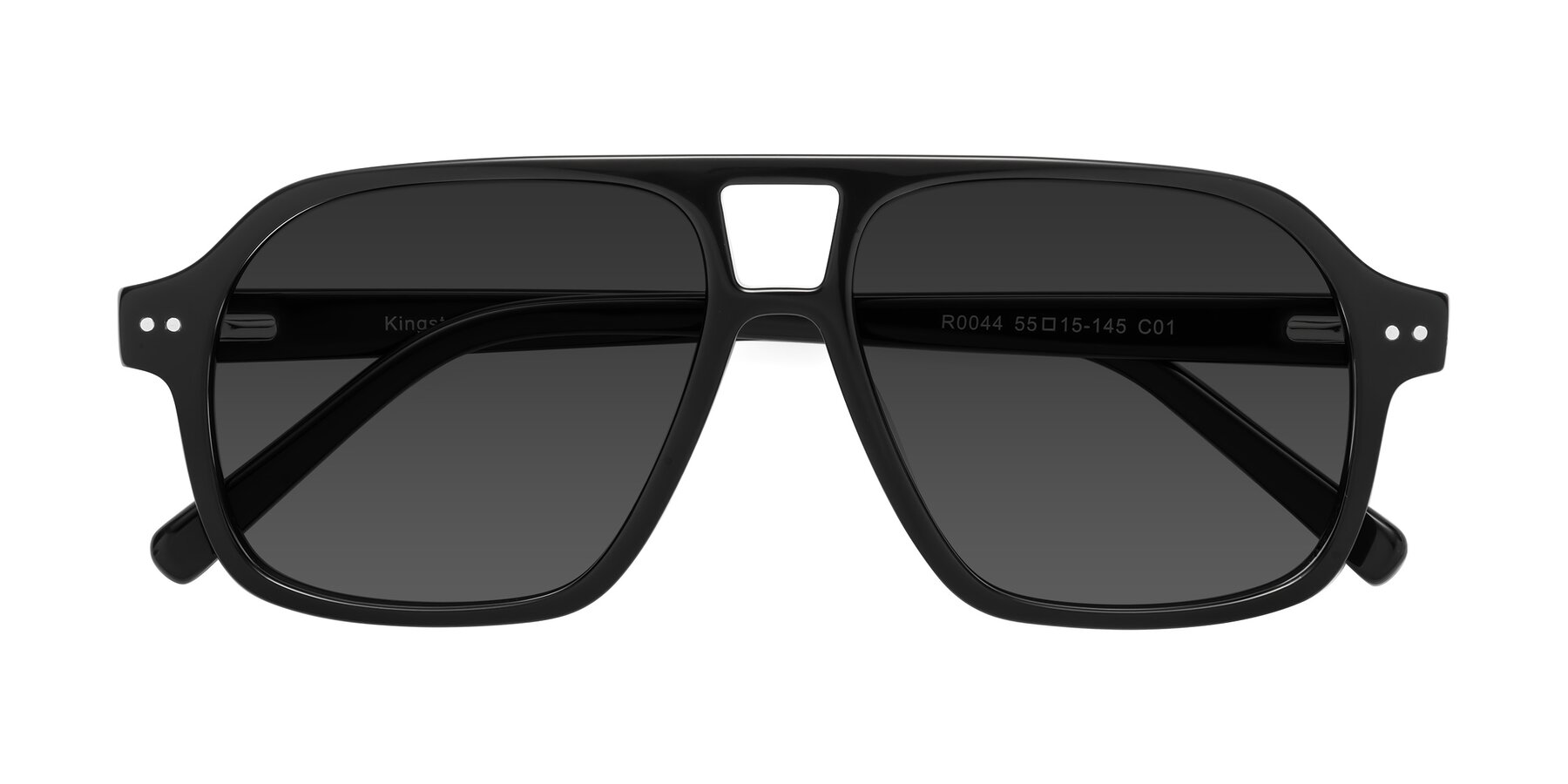 Folded Front of Kingston in Black with Gray Tinted Lenses