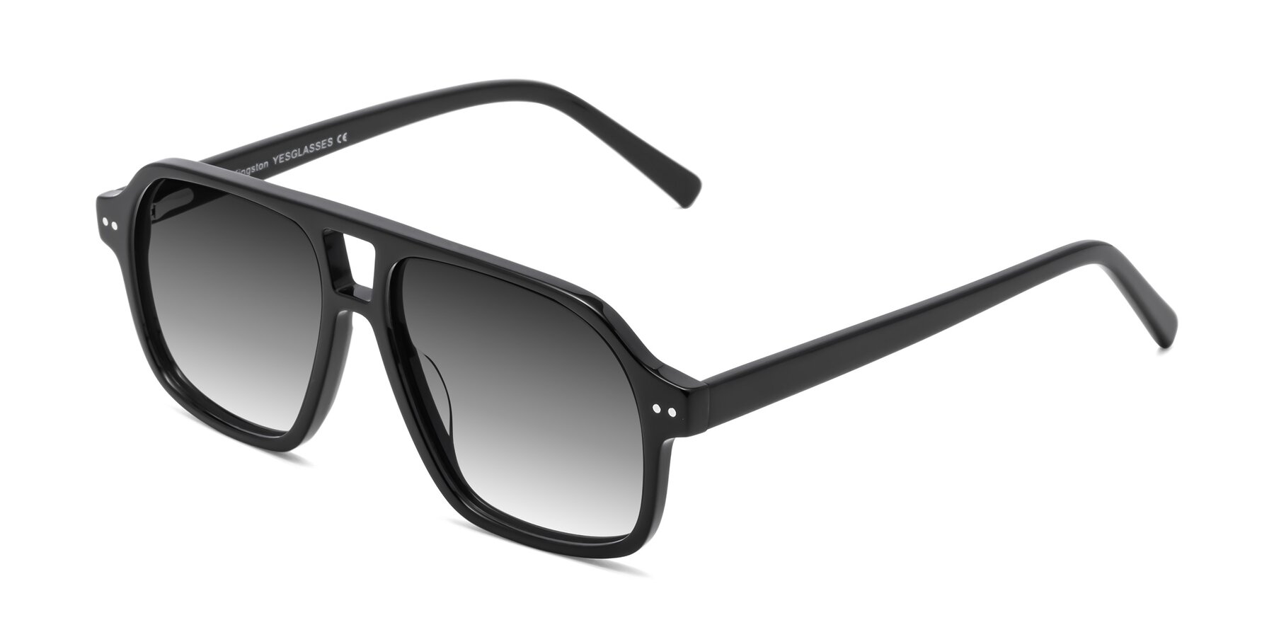 Angle of Kingston in Black with Gray Gradient Lenses
