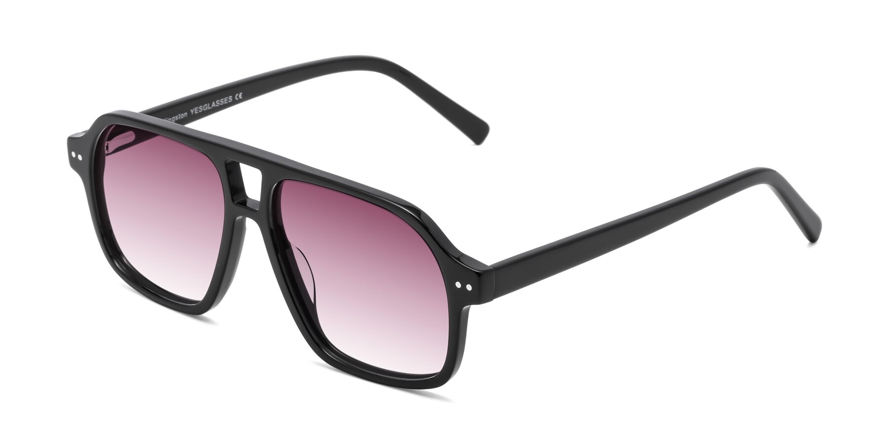 Angle of Kingston in Black with Wine Gradient Lenses