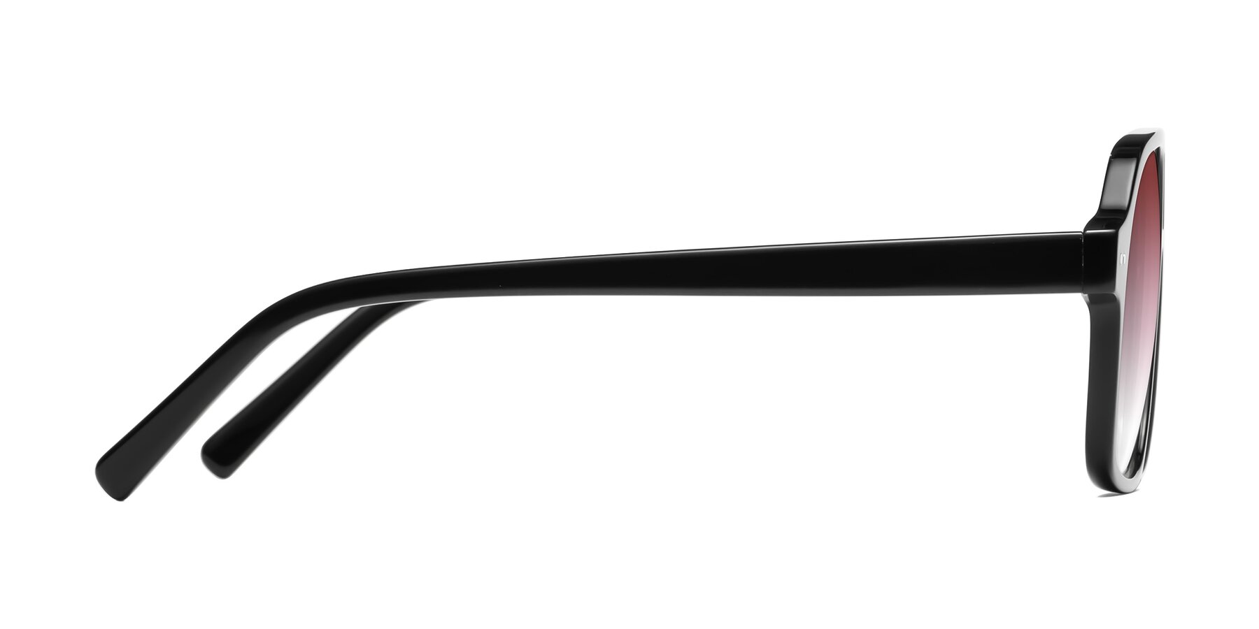 Side of Kingston in Black with Garnet Gradient Lenses