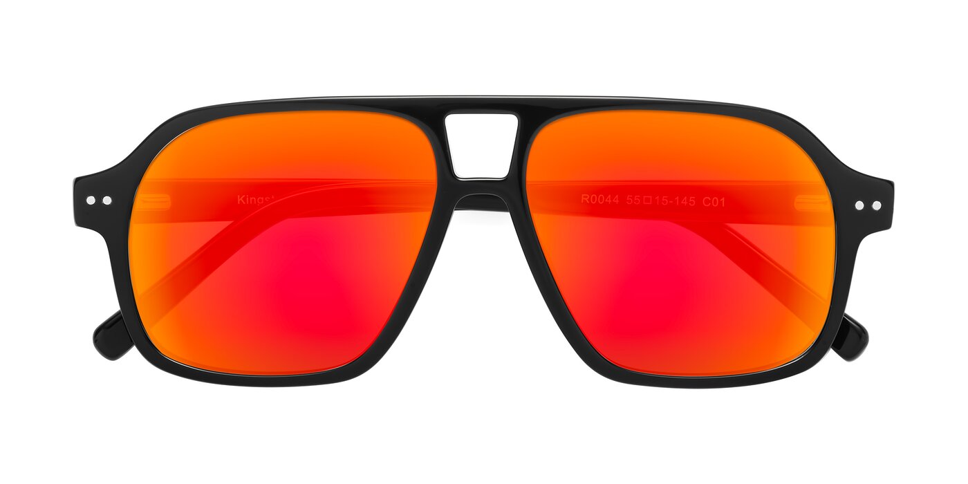 Kingston - Black Flash Mirrored Sunglasses