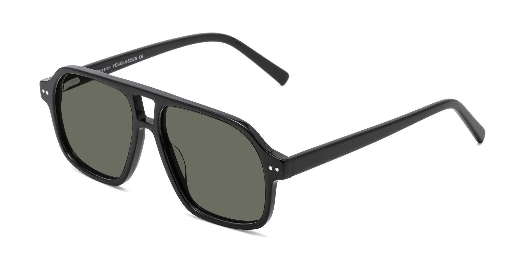 Angle of Kingston in Black with Gray Polarized Lenses