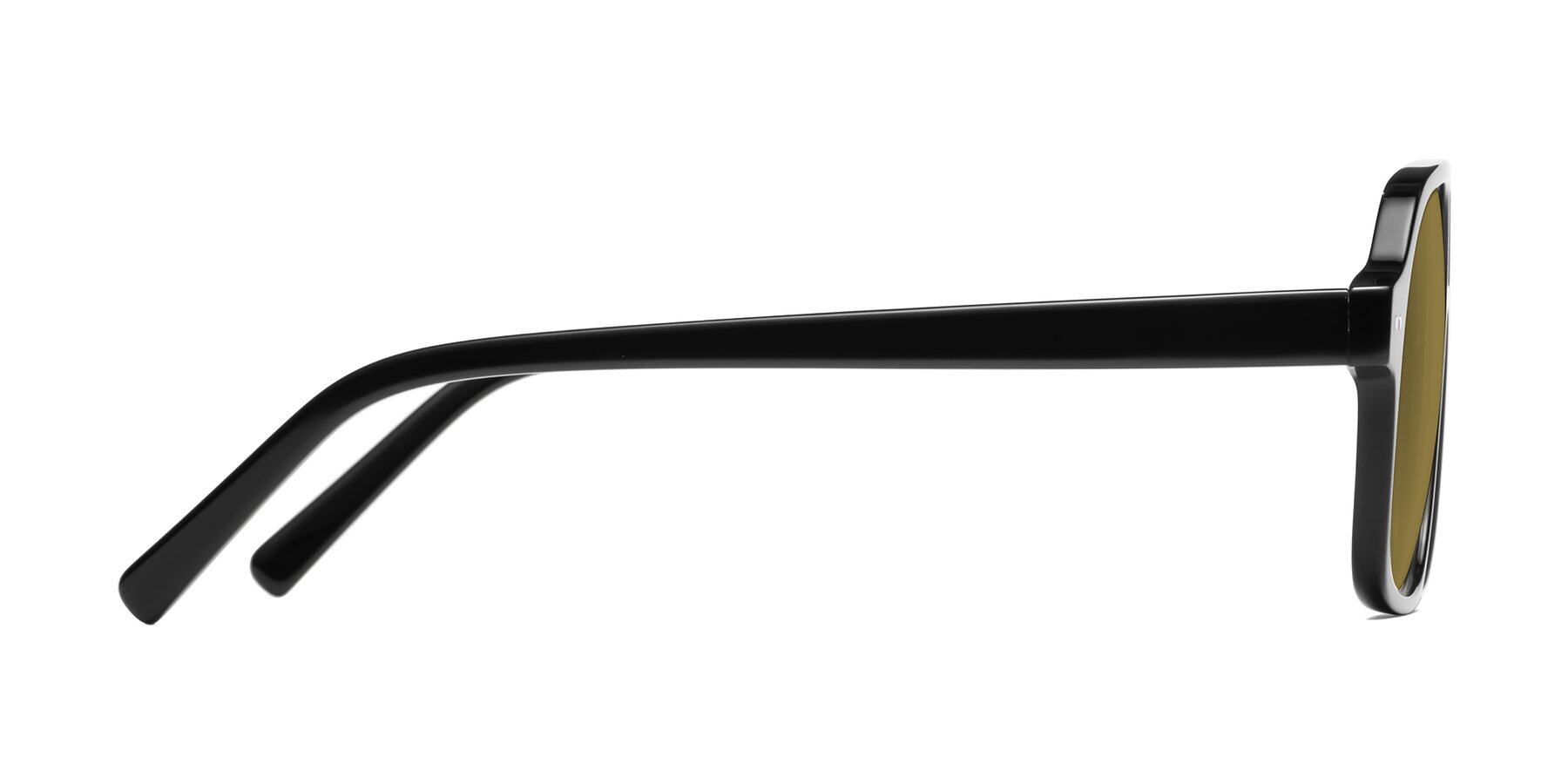 Black Grandpa Oversized Aviator Polarized Sunglasses with Brown Sunwear Lenses - Kingston