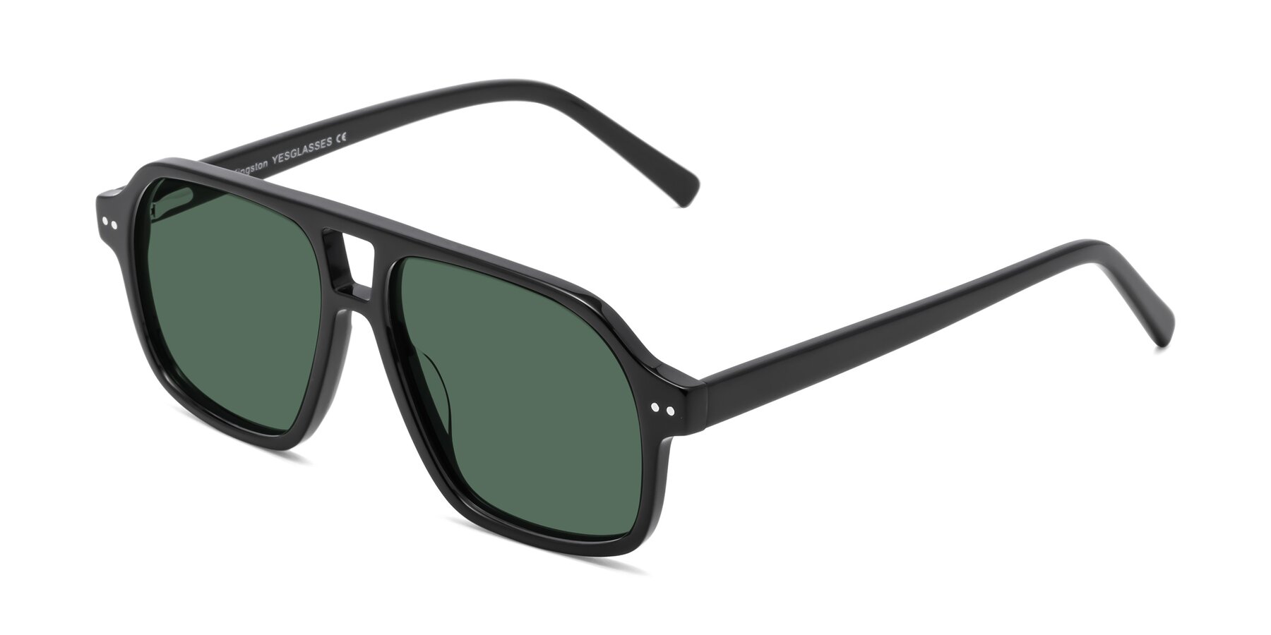 Angle of Kingston in Black with Green Polarized Lenses