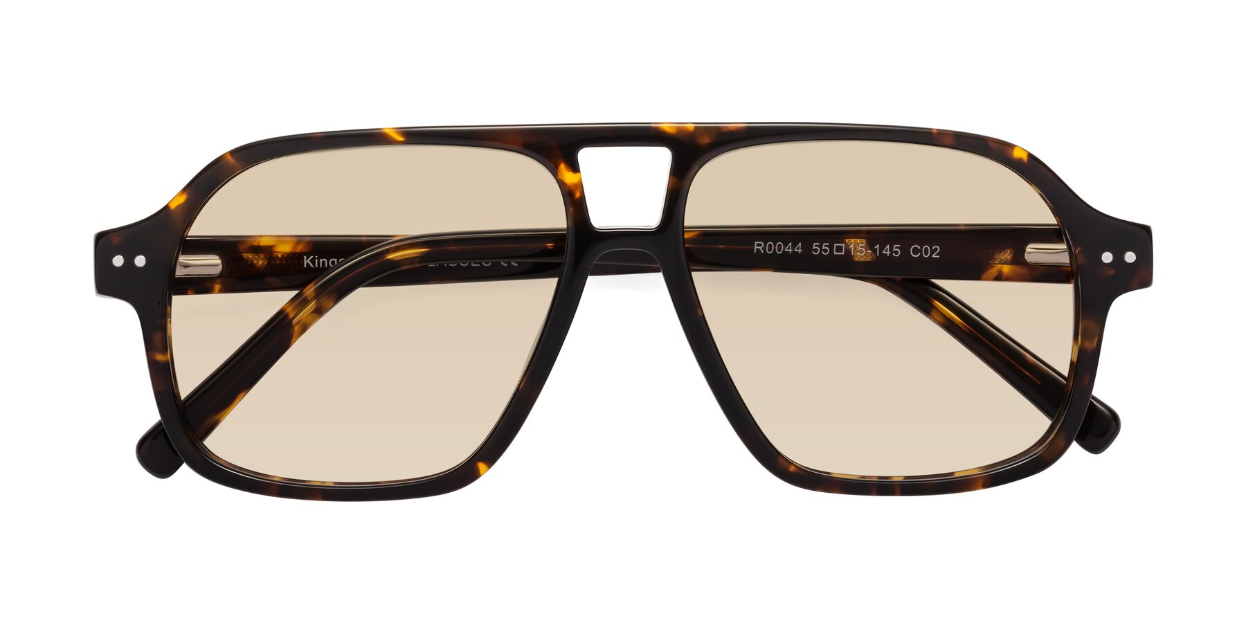 Folded Front of Kingston in Tortoise with Light Brown Tinted Lenses