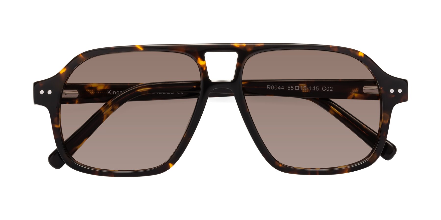 Folded Front of Kingston in Tortoise with Medium Brown Tinted Lenses