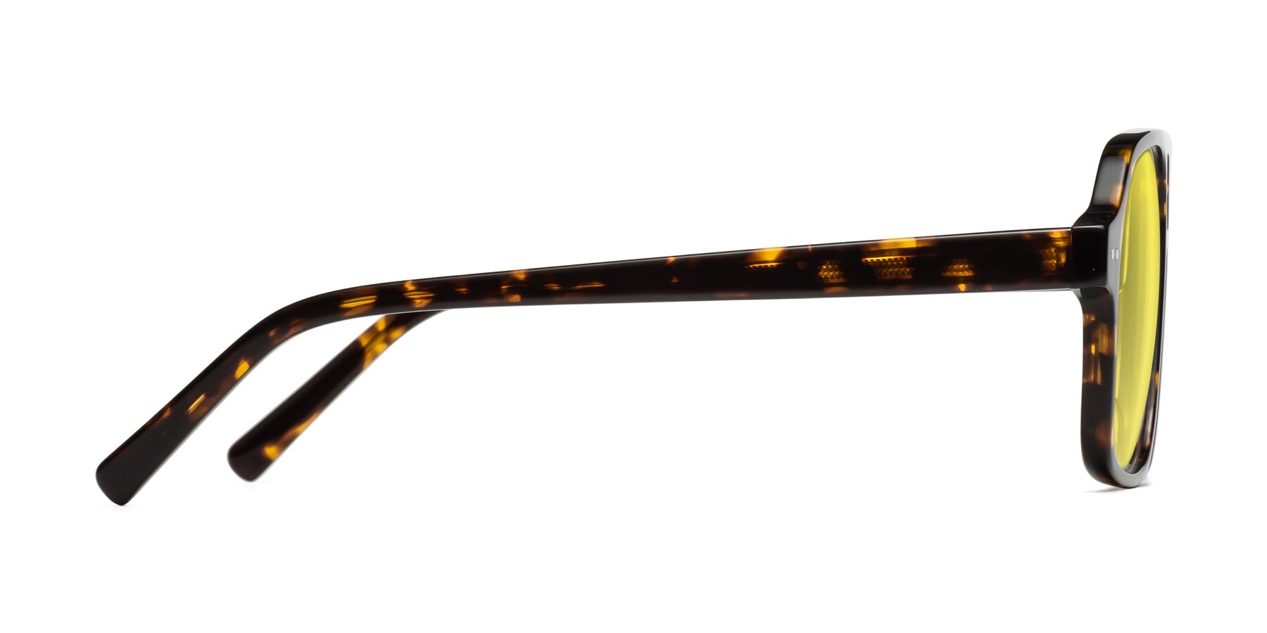 Side of Kingston in Tortoise with Medium Yellow Tinted Lenses