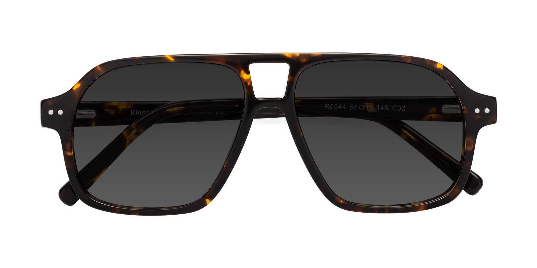 Folded Front of Kingston in Tortoise with Gray Tinted Lenses