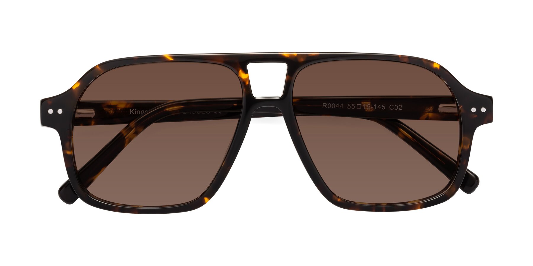Folded Front of Kingston in Tortoise with Brown Tinted Lenses