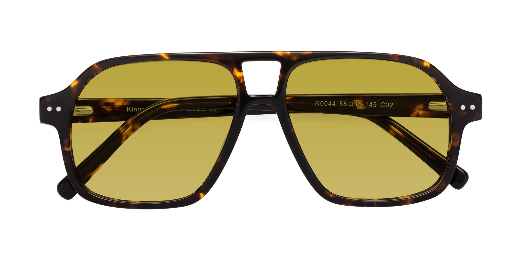 Folded Front of Kingston in Tortoise with Champagne Tinted Lenses